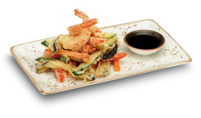 Tempura de Verduras con Langostinos